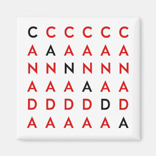 Canada Crossword Puzzle Grid Light-Färg Magnet