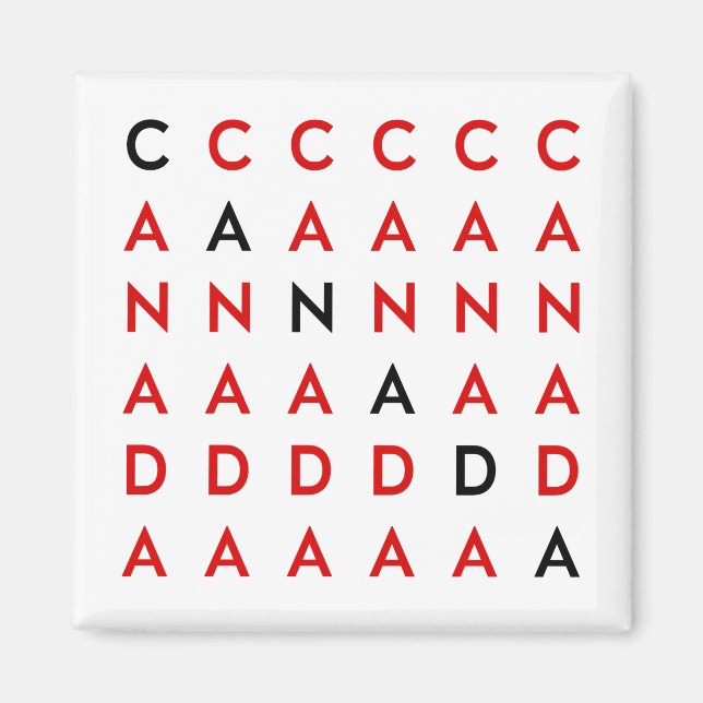 Canada Crossword Puzzle Grid Light-Färg Magnet (Framsidan)