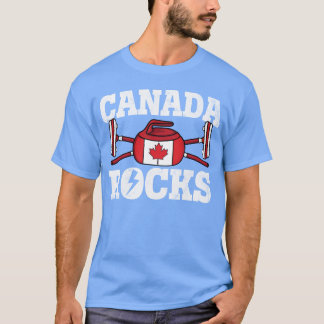 Canada Curling Broom Winter Ice Sports Canadian fa T Shirt