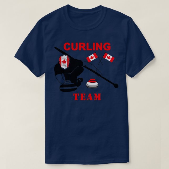 Canada Curling Funny-design för kurning av älskare T Shirt (Design framsida)