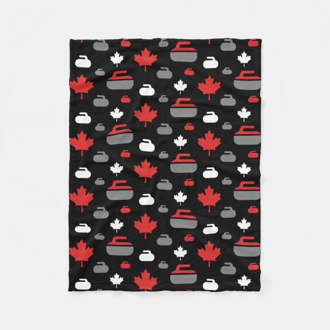 Canada Curling Sten Fleece Blanket (Anpassadet) (Framsidan)