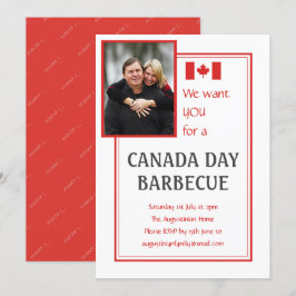 CANADA DAY BBQ BARBECUE Anpassade PHOTO Inbjudningar