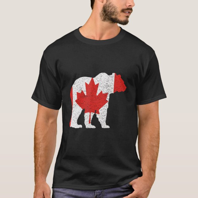 Canada Day Bear and Grizzly T Shirt (Framsida)