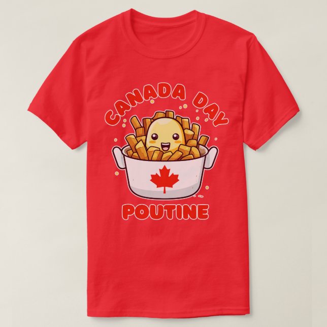 Canada Day Funny Kawaii Poutine T Shirt (Design framsida)