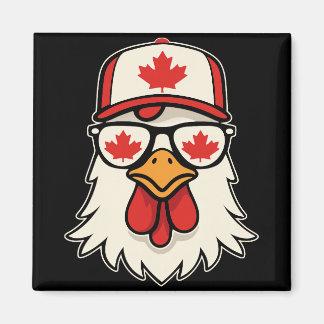 Canada Day Kanadensisk Flagga Lönnlöv Kyckling Sol Magnet