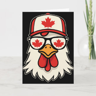 Canada Day Kanadensisk Flagga Lönnlöv Kyckling Sun Kort