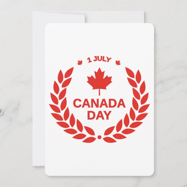 Canada Day-krans Platt Grattiskort Inbjudningar (Framsida)