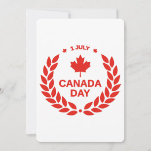 Canada Day-krans Platt Grattiskort Inbjudningar