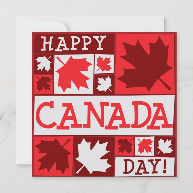 Canada Day lönnlöv inbjudan (Framsida)