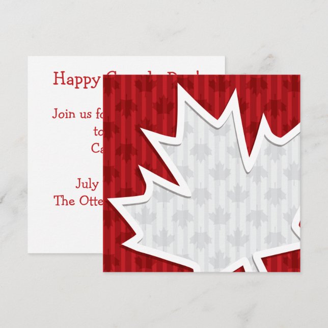 Canada Day lönnlöv inbjudan (Fram/baksida)
