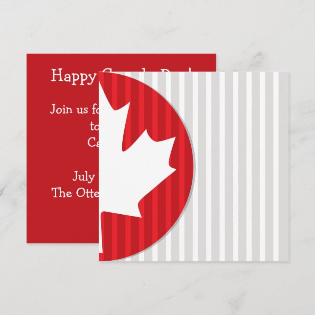Canada Day lönnlöv Inbjudan (Fram/baksida)