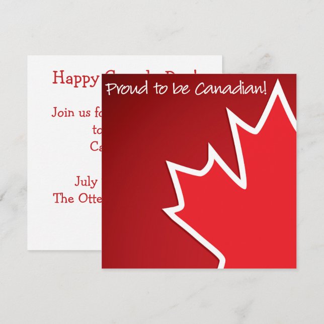 Canada Day lönnlövsinbjudan Inbjudningar (Fram/baksida)