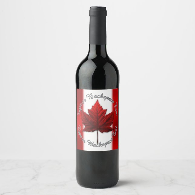 Canada Day Öletiketter Anpassade Kanada Flaskskaft Vinflaska Etikett (Framsida)