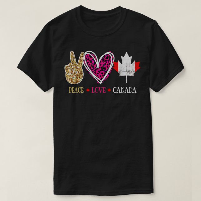 Canada Day Peace Kärlek Canada Women Manar Canada T Shirt (Design framsida)