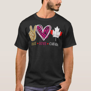 Canada Day Peace Kärlek Canada Women Manar Canada T Shirt