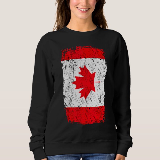 Canada Distress Maple Löv Canadian Flagga Citizen T Shirt (Framsida)