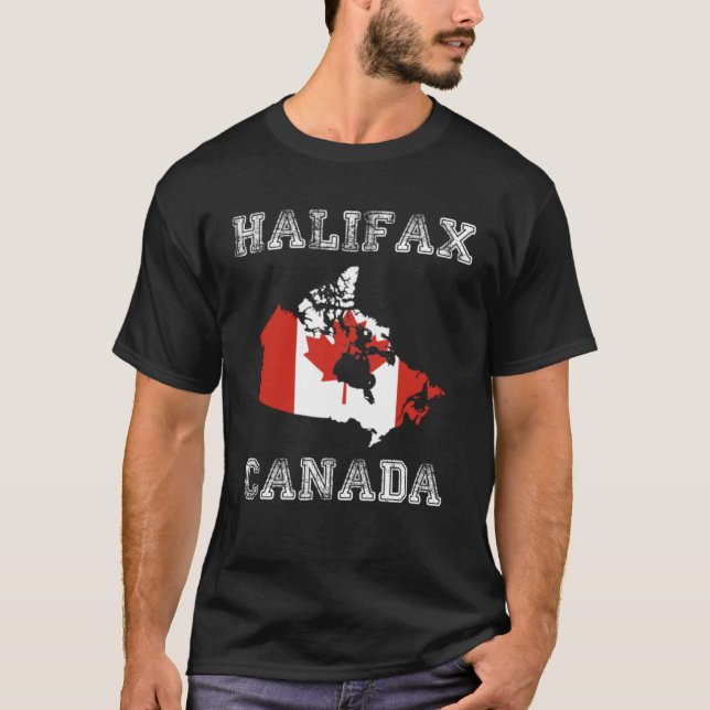 Canada Distressed Flag Halifax Pride T Shirt (Framsida)