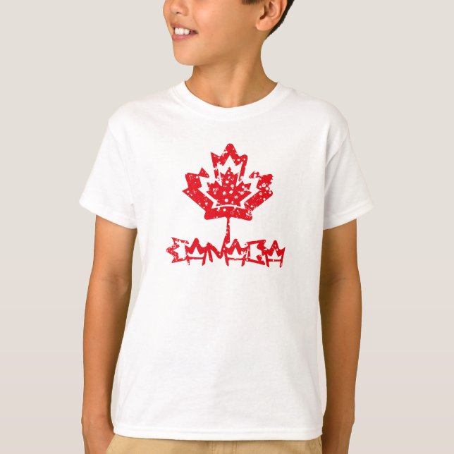 CANADA double RAIN EARTH MAPLE BY MASANSER PIXELAT T Shirt (Framsida)