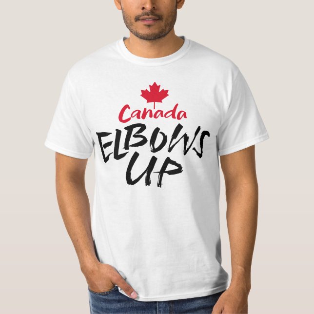 CANADA Elbows Up Red maple ska inte säljas till US T Shirt (Framsida)