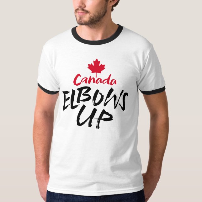 CANADA Elbows Up Red maple ska inte säljas till US T Shirt (Framsida)