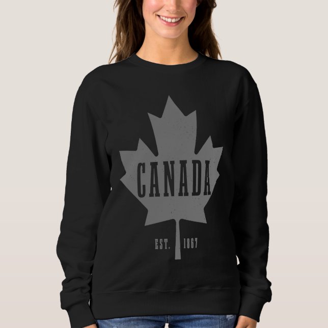 Canada Est 1867 Maple Leaf Canadian Flag Pride Roo T Shirt (Framsida)