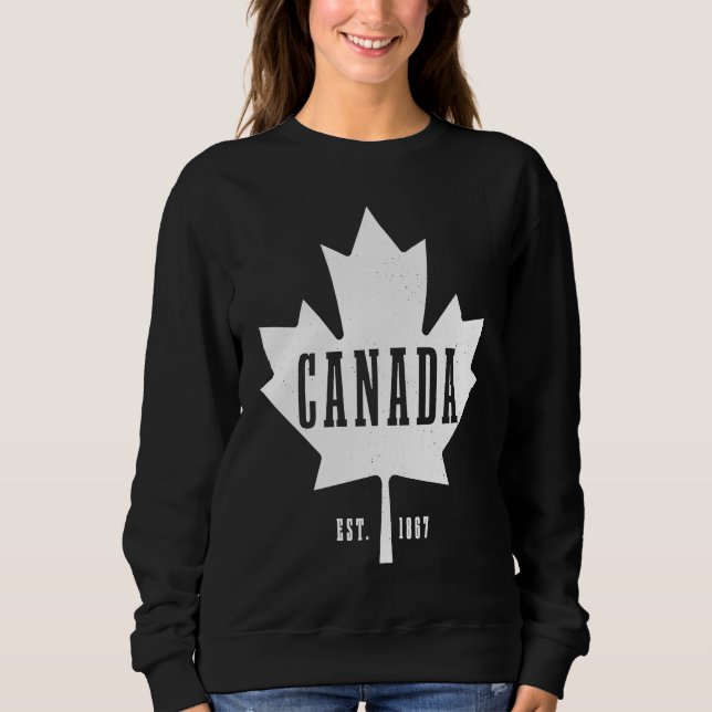 Canada Est 1867 Maple Leaf Canadian Flag Pride Roo T Shirt (Framsida)