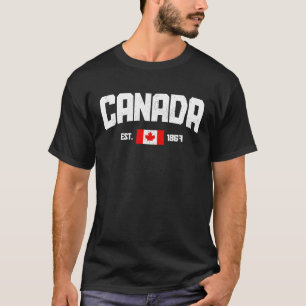 Canada Est 1867 Maple Löv Canadian Flagga Roo T Shirt