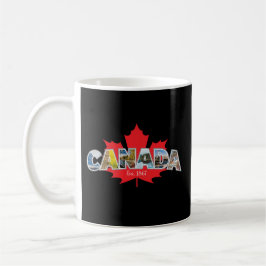"Canada Est. 1867-tumsbild med Löv Kaffemugg