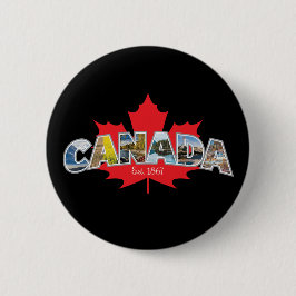 "Canada Est. 1867-tumsbild med Löv Knapp
