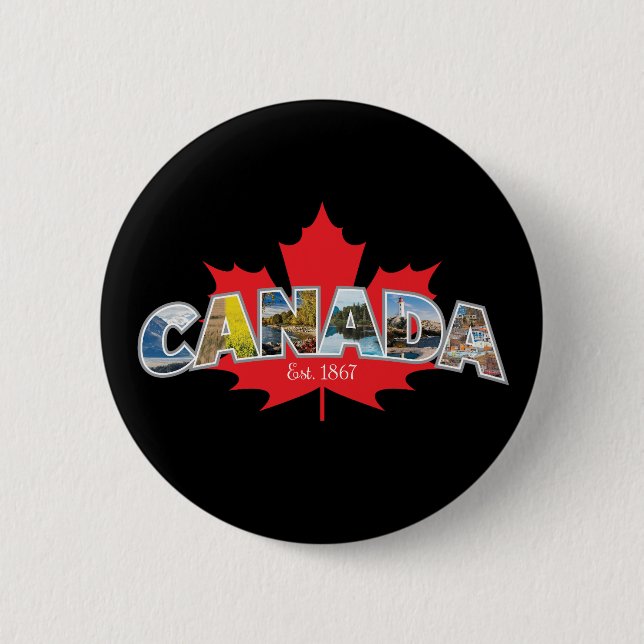"Canada Est. 1867-tumsbild med Löv Knapp (Framsida)