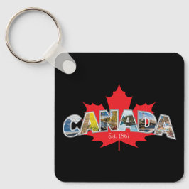 "Canada Est. 1867-tumsbild med Löv Nyckelring