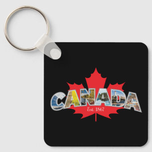 "Canada Est. 1867-tumsbild med Löv Nyckelring