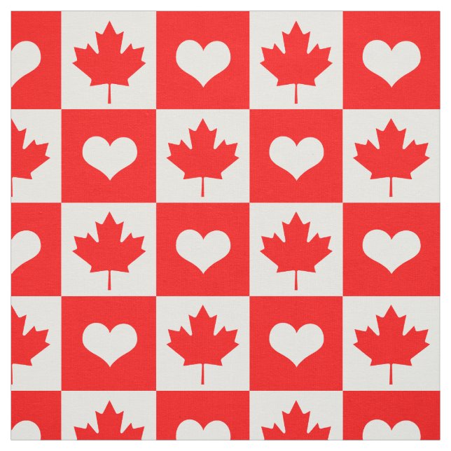 Canada Fabric & Maple Löv, Heart/Canadian Flagga Tyg (Provkarta)