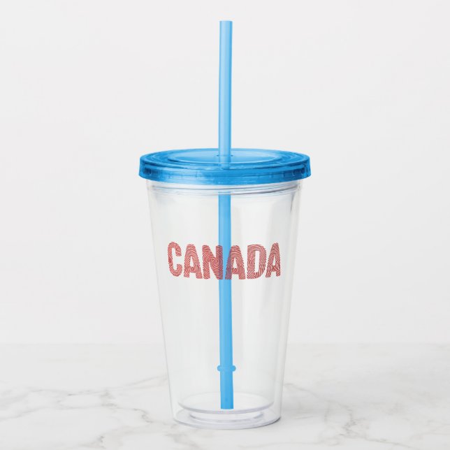Canada Fingerprint Grafisk T-Shirt Take Away Mugg (Framsida)