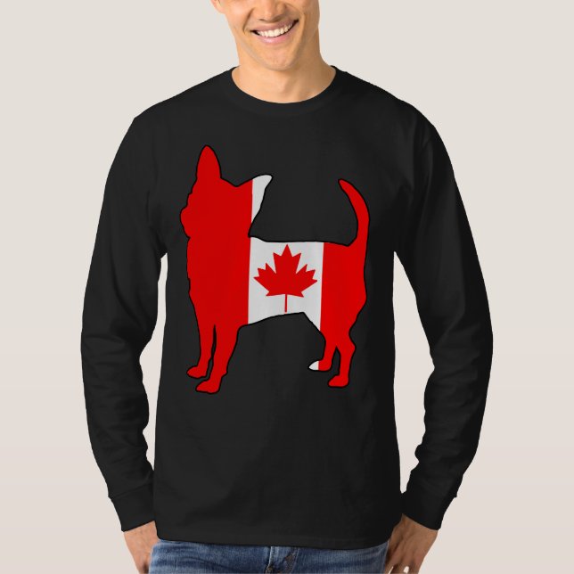 Canada Flag Chihuahua Dog T Shirt (Framsida)