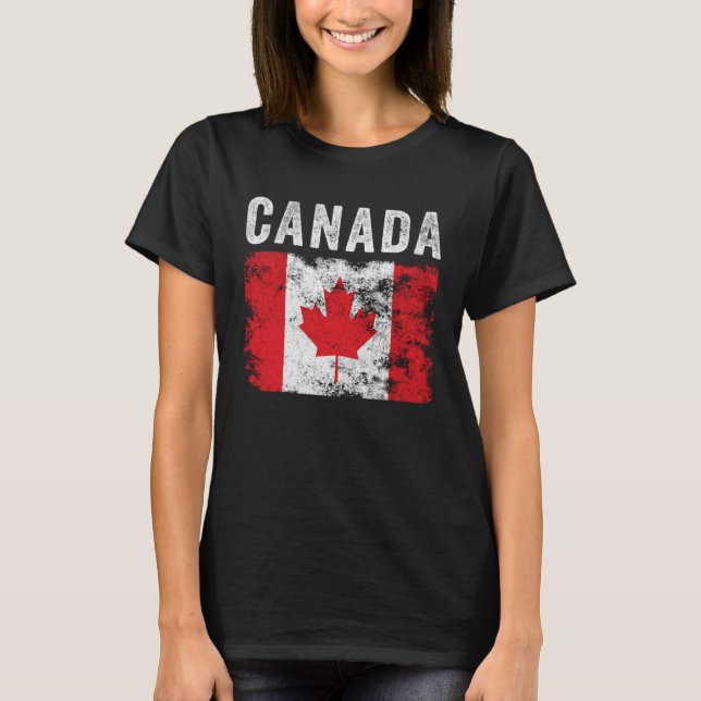 Canada Flag Distressed  Men Women Kids  Canadian F T Shirt (Framsida)