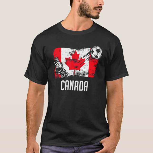 Canada Flag Jersey Canadian Soccer Team Canadian T Shirt (Framsida)