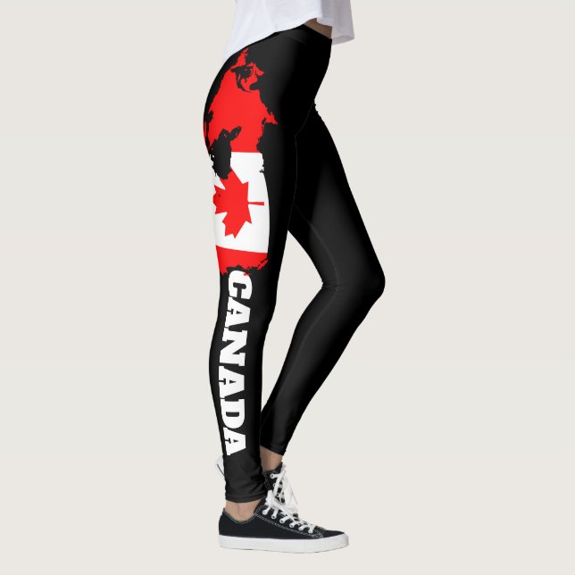 Canada Flag Leggings - Maple Leaf Design (Höger)