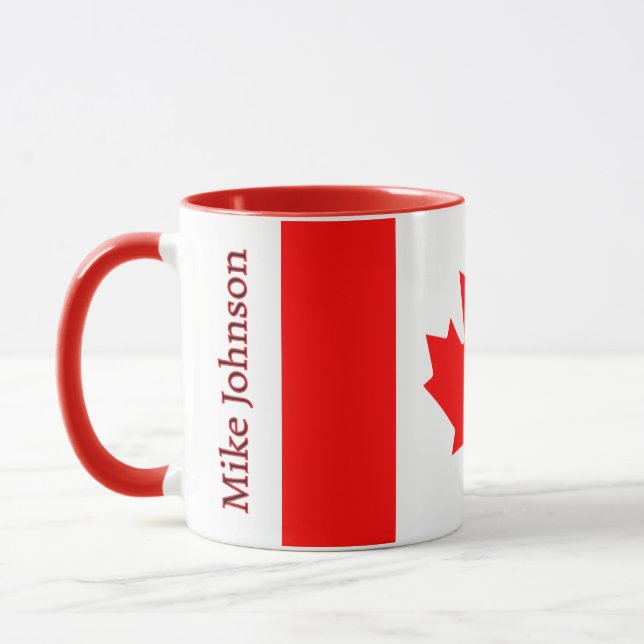 Canada Flag Patriotic Maple Leaf Personalized Mugg (Vänster)