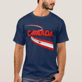 Canada Flag Ribbon Dynamic Graphic  T Shirt