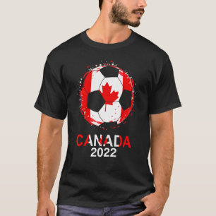 Canada Flagga 2022 Supporter Canadian Soccer Team  T Shirt