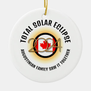 CANADA Flagga 2024 TOTAL SOLAR ECLIPSE Souvenir Julgransprydnad Keramik