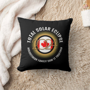 CANADA Flagga 2024 TOTAL SOLAR ECLIPSE Souvenir Kudde