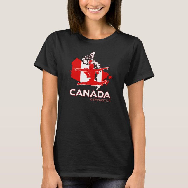 Canada Flagga Acrobat Girls Tumbling Team Canadian T Shirt (Framsida)
