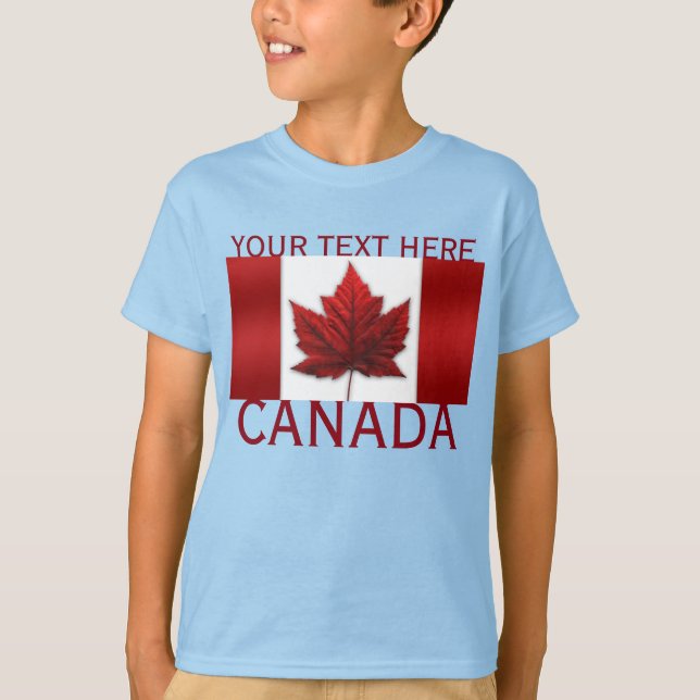 Canada Flagga Barn Sweatshirt Kanada Souvenir Shir Tee (Framsida)