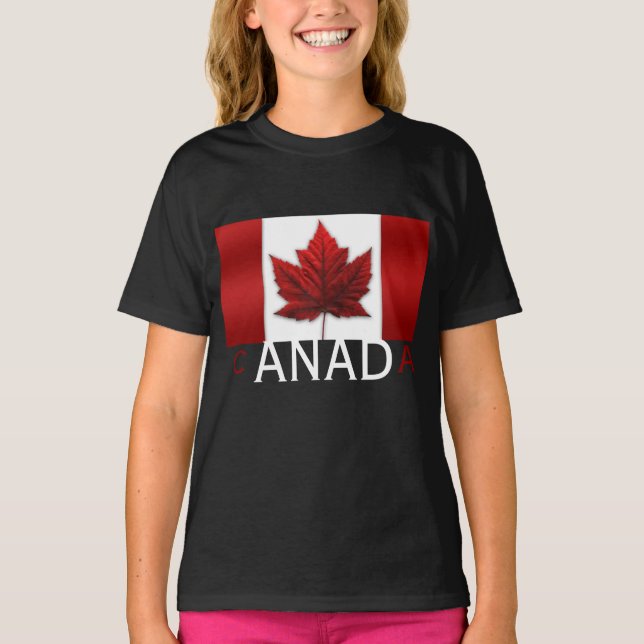 Canada Flagga Barn T-Shirt Canada Eco-Friendly Gif (Framsida)