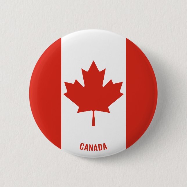 Canada Flagga Charming Patriotic Button Knapp (Framsida)