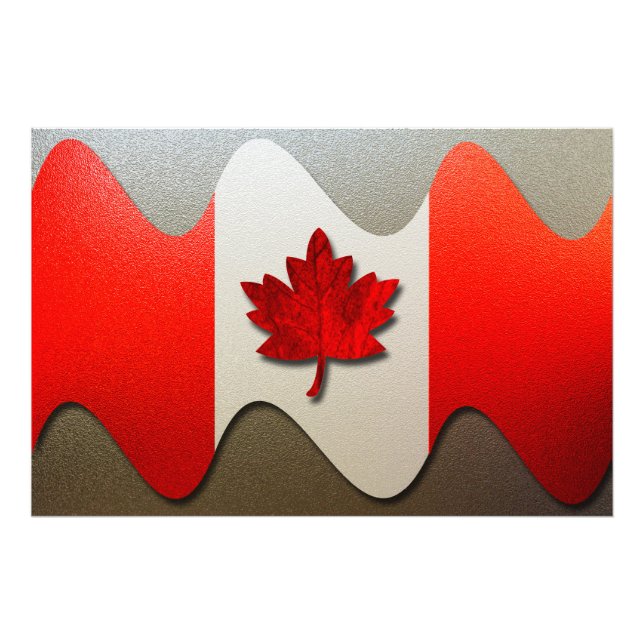 Canada Flagga-Chrome by Shirley Taylor Fototryck (Framsidan)