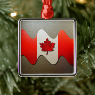 Canada Flagga-Chrome by Shirley Taylor Julgransprydnad Metall