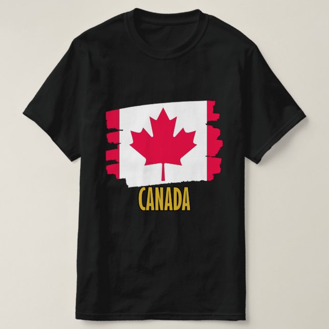 Canada Flagga - Classic Maple Löv Design T Shirt (Design framsida)